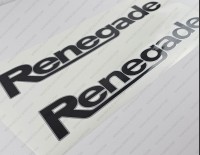 Renegade Boat Logo Silver/Black Decal Set of 2 x 18"